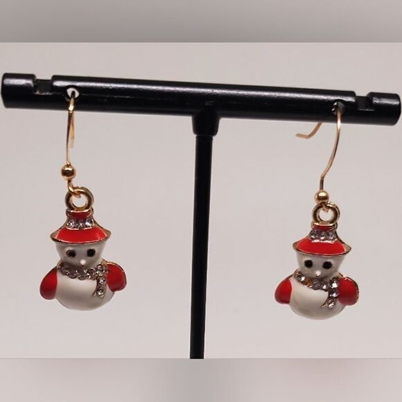 Christmas earrings snowman dangle new e72 - Picture 1 of 1